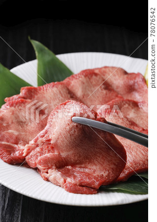 Beef tongue on a plate Beef tongue on a plate 78076542
