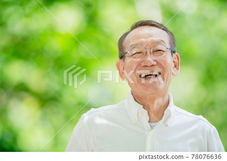 Senior man, fresh green, portrait Senior man, fresh green, portrait 78076636