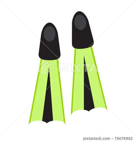 Cartoon vector illustration isolated object swim Skin Diving fins Cartoon vector illustration isolated object swim Skin Diving fins 78076982