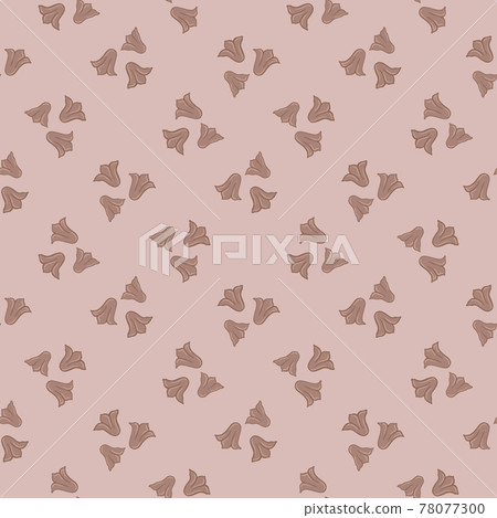 Nature wildflowers seamless pattern with bellflowers doodle ornament. Pale pink floral backdrop. 78077300