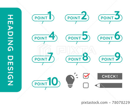 Point, point, heading, label icon illustration set 78078229
