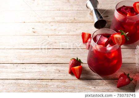 Strawberry cocktail in glass Strawberry cocktail in glass 78078745