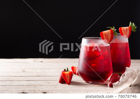 Strawberry cocktail in glass Strawberry cocktail in glass 78078746