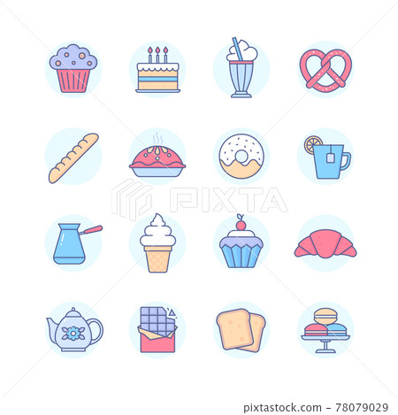 Bakery - modern line design style icons set - Stock Illustration ...