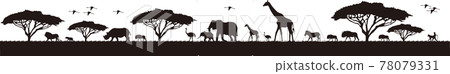 Large movement of savanna animals 78079331