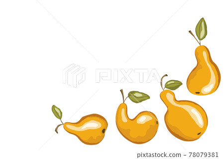 Pear icon set solated on white background....-插圖素材 [78079381] - PIXTA圖庫