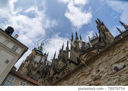 Prague dome caste building detail 78079734
