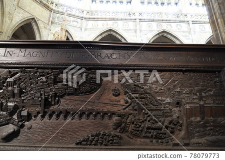 interior of Prague dome caste saint vitus church detail interior of Prague dome caste saint vitus church detail 78079773