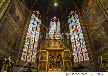 Prague dome caste saint vitus church mucha glass window 78079778