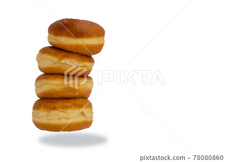 fried donuts isolated on white background. fried donuts isolated on white background. 78080860