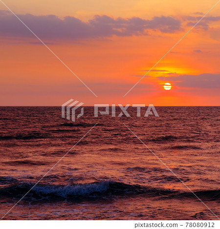 Beautiful cloudscape over the sea, sunrise shot Beautiful cloudscape over the sea, sunrise shot 78080912