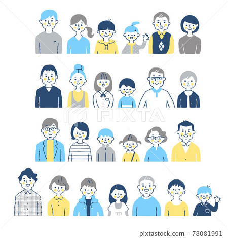 4 sets of 3 generation family bust-up set 78081991