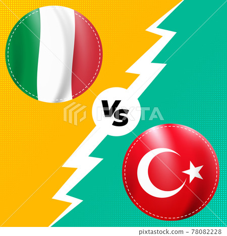 Football game. Championship 2020. Rivalry 2021 Turkey and Italy. Vector Illustration 78082228