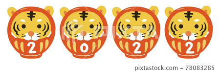 2022 年的老虎達摩的插圖 2022 年的老虎達摩的插圖 78083285