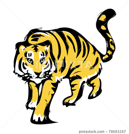 像刷子一樣的老虎插圖 像刷子一樣的老虎插圖 78083287