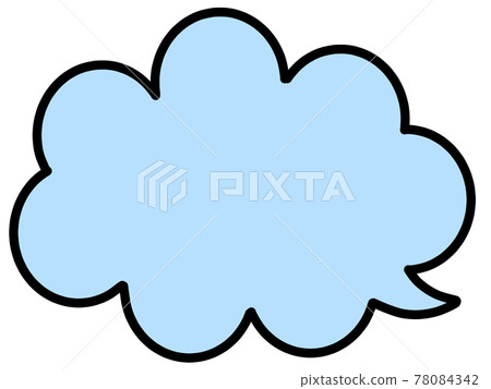 雲形mokumoku氣球插畫素材，右下邊框淺藍色 78084342