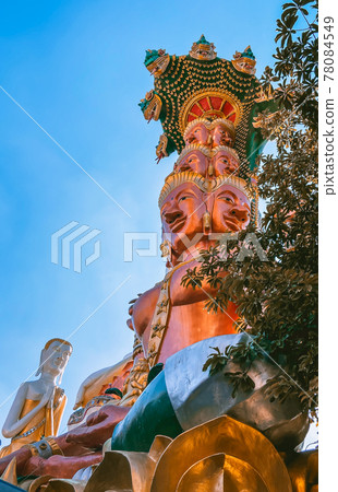 Around the khlong near Wat Paknam Bhasicharoen, a temple, pagoda and Buddha statue in Bangkok 78084549