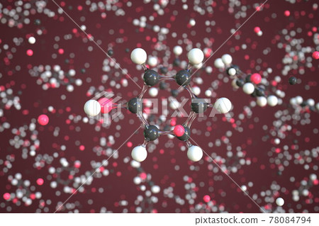 Molecule of phenol, conceptual molecular model. Scientific 3d rendering Molecule of phenol, conceptual molecular model. Scientific 3d rendering 78084794