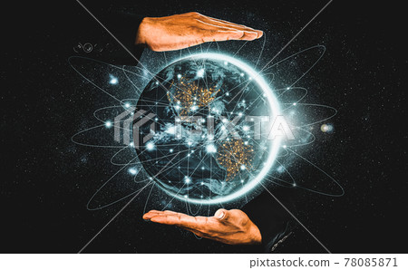 Global network connection covering earth with link of innovative perception 78085871