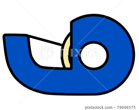 Illustration material of blue cellophane tape Illustration material of blue cellophane tape 78086575
