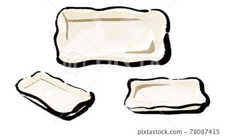 Illustration material: Empty plate color illustration set 78087415