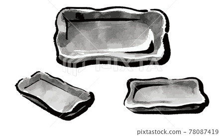 Illustration material: Empty plate color illustration set 78087419