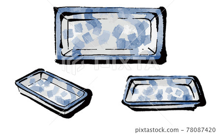 Illustration material: Empty plate color illustration set 78087420