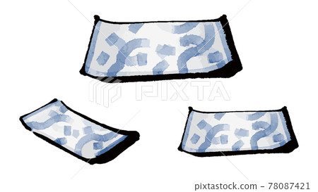 Illustration material: Empty plate color illustration set 78087421