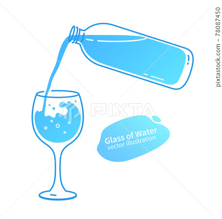 Pouring down water in glass Pouring down water in glass 78087450