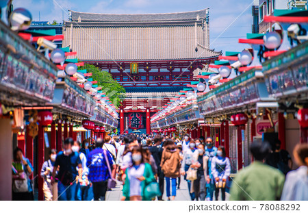 Tokyo cityscape in Japan The number of severely ill people (nationwide) is 1,304, the highest ever. Many people come to Sensoji Temple ... = May 23 78088292