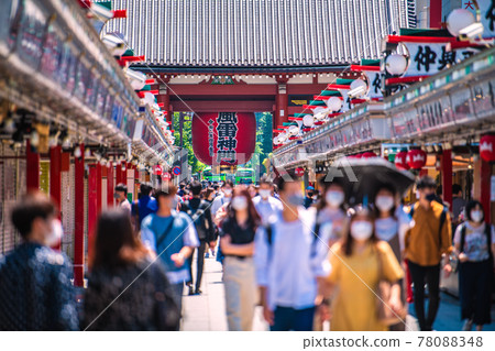 Tokyo cityscape in Japan The number of severely ill people (nationwide) is 1,304, the highest ever. Many people come to Sensoji Temple ... = May 23 78088348