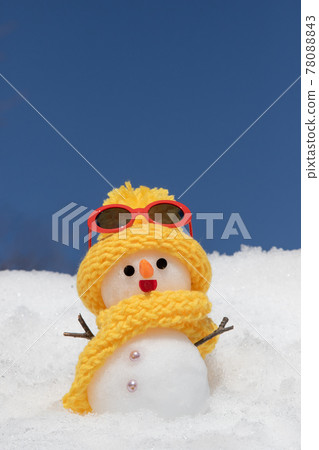 在藍天和黃色服裝的雪人 在藍天和黃色服裝的雪人 78088843