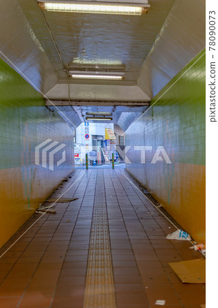 A colorful tunnel in a downtown area in Shinjuku-ku, Tokyo 78090073
