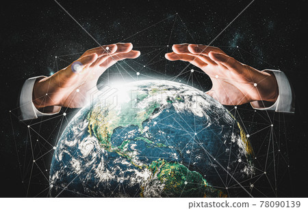 Global network connection covering earth with link of innovative perception Global network connection covering earth with link of innovative perception 78090139
