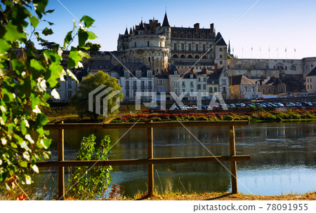View of medieval castle Chateau in Amboise 78091955