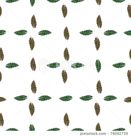 Seamless pattern in geometric style with doodle leaf elements. Isolated botanic backdrop. Seamless pattern in geometric style with doodle leaf elements. Isolated botanic backdrop. 78092739