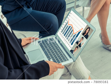 Video call group business people meeting on virtual workplace or remote office Video call group business people meeting on virtual workplace or remote office 78093161