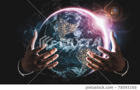 Global network connection covering earth with link of innovative perception Global network connection covering earth with link of innovative perception 78093168