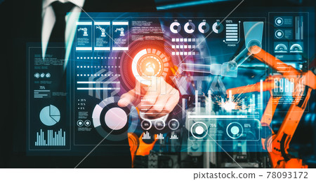 Advanced robot arm system for digital industry and factory robotic technology 78093172
