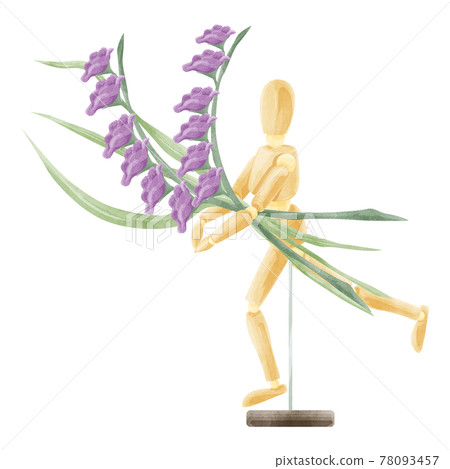 Hand-painted watercolor style illustrations of 3 types of model dolls for drawing 78093457