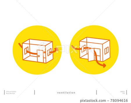 Ventilation illustration icon yellow version 78094616