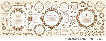 Elegant frameset. Decorative design parts set 78095322