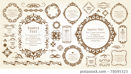 Elegant frameset. Decorative design parts set 78095323