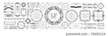 Elegant frameset. Decorative design parts set 78095324