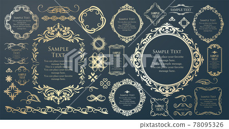 Elegant frameset. Decorative design parts set 78095326