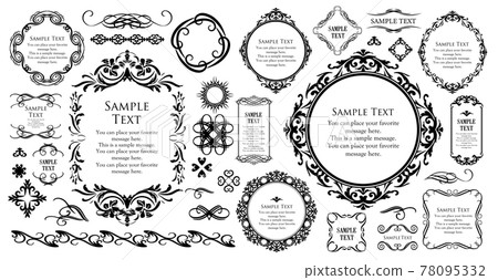 Elegant frameset. Decorative design parts set 78095332