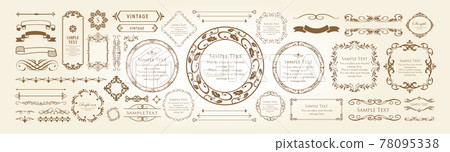 Elegant frameset. Decorative design parts set 78095338