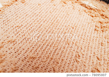 Bright shimmer make-up pressed eyeshadows texture close up 78095807