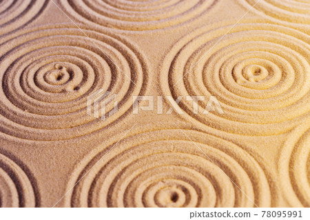 Ornaments on sand in japanese zen garden Ornaments on sand in japanese zen garden 78095991