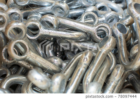 Lots of shit rigging brackets close-up. Industrial background. 78097444